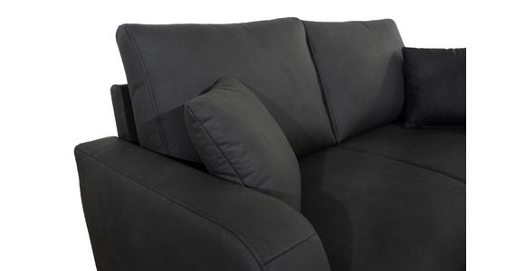 2-SITZER-SOFA in Lederlook Grau  - Schwarz/Grau, KONVENTIONELL, Holz/Textil (164/96/86cm) - Carryhome