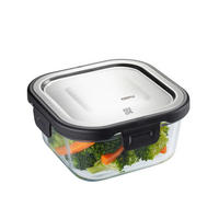 FRISCHHALTEDOSE MILO 0,5 L  - Edelstahlfarben/Transparent, Design, Glas/Kunststoff (13,5/13,5/6,5cm) - Gefu