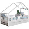 HAUSBETT Absturzsicherung, Rollrost, Bettkasten 90/200 cm  - Naturfarben/Weiß, MODERN, Holz (90/200cm) - MID.YOU