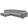 ECKSOFA  in Mikrofaser Hellgrau  207/301 cm  - Chromfarben/Hellgrau, Design, Textil/Metall (207/301cm) - Xora