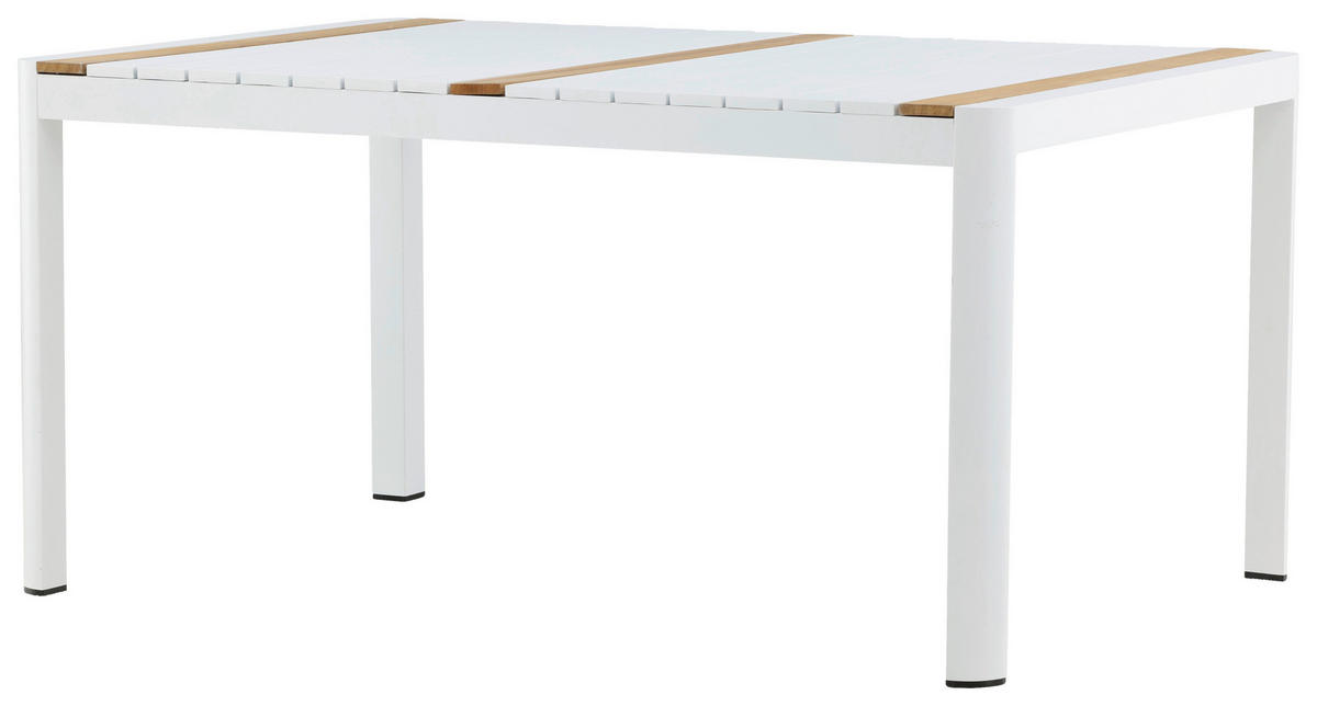 GARTENTISCH 90/75/150 cm  - Weiß, KONVENTIONELL, Holz/Metall (90/75/150cm) - Gardenson