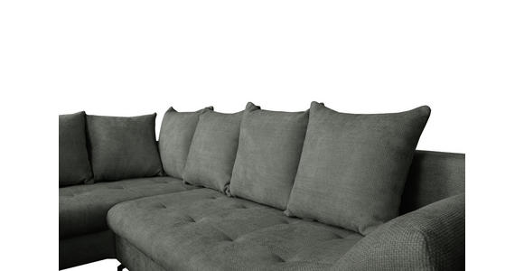 ECKSOFA Anthrazit Struktur Rückenkissen, Bettkasten, Schlaffunktion, Rücken echt, Liegefläche im Originalstoff  - Anthrazit/Schwarz, KONVENTIONELL, Textil/Metall (194/274cm) - Carryhome