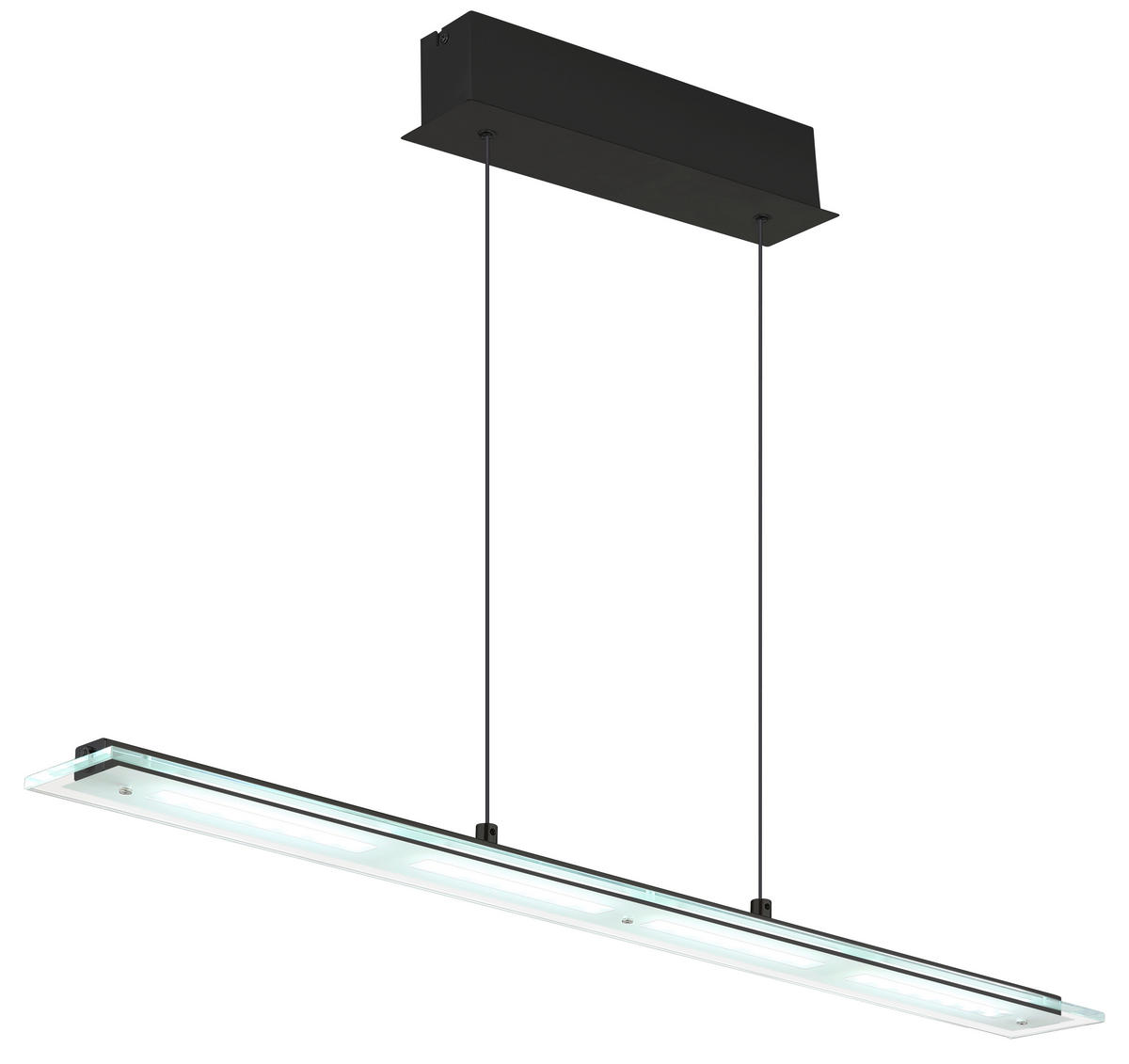 LED-HÄNGELEUCHTE Novak 88/9/150 cm  - Klar/Schwarz, Design, Glas/Kunststoff (88/9/150cm) - Globo