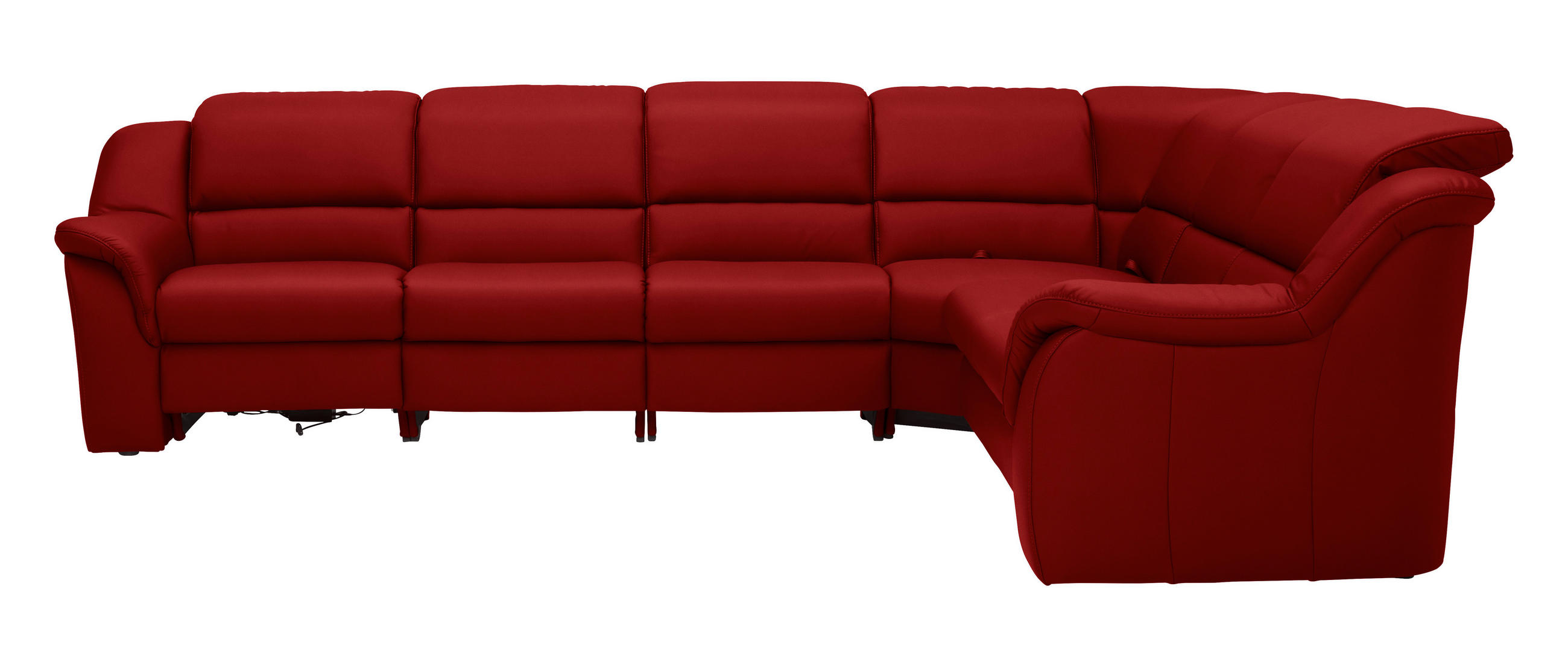 ECKSOFA 324/260 cm  in Echtleder Rot  324/260 cm  - Chromfarben/Rot, KONVENTIONELL, Leder/Kunststoff (324/260cm) - Cantus