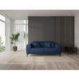2-SITZER-SOFA Webstoff Dunkelblau  - Schwarz/Dunkelblau, KONVENTIONELL, Textil/Metall (200/80/110cm) - Carryhome
