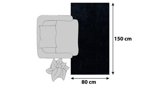 HOCHFLORTEPPICH 80/150 cm ATA 7000 Anthrazit - Anthrazit, Design, Textil (80/150cm) - Novel