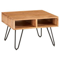 SOFFBORD i trä 60/60/40 cm  - svart/akaciefärgad, Modern, metall/trä (60/60/40cm) - MID.YOU