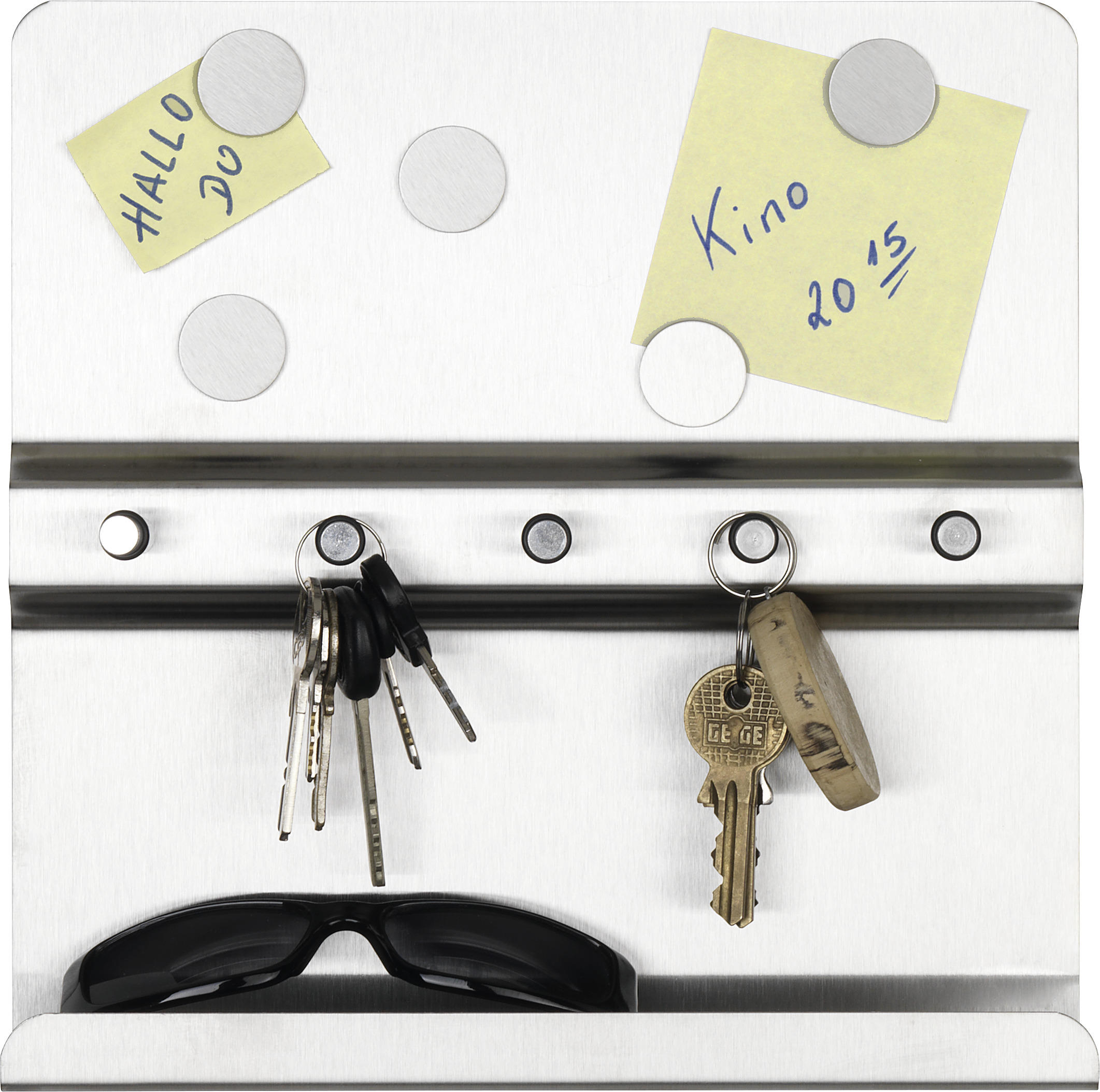 SCHLÜSSELBOARD - Edelstahlfarben, Design, Metall (25/25/6cm) - Carryhome