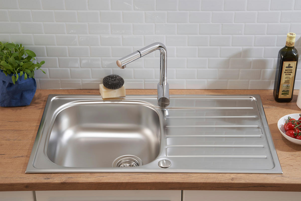 SPÜLE 1720DALLAS86X50  - Edelstahlfarben, Trend, Metall (86/17,5/50cm) - Respekta