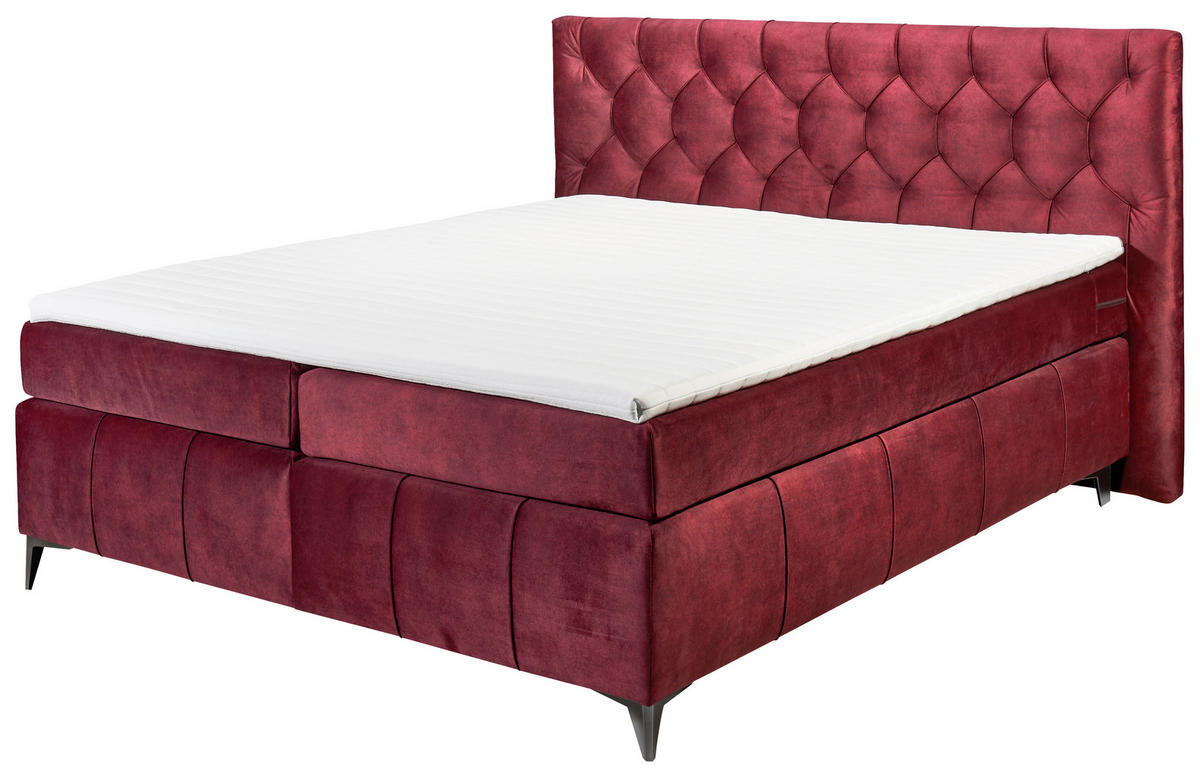 BOXSPRINGBETT 180/200 cm  in Lila  - Bordeaux/Lila, Basics, Holzwerkstoff/Kunststoff (180/200cm) - MID.YOU