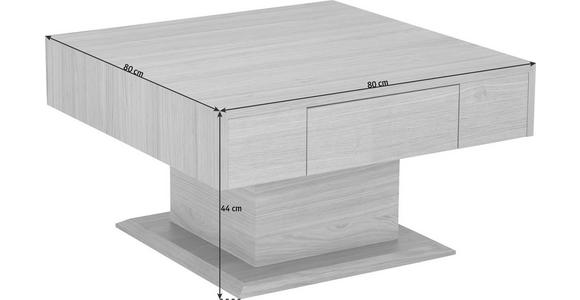 COUCHTISCH in Holz 80/80/44 cm - Eichefarben/Nickelfarben, KONVENTIONELL, Holz/Metall (80/80/44cm) - Voleo