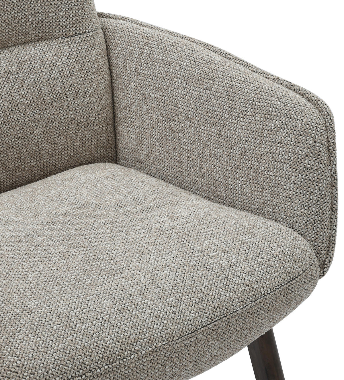 ARMLEHNSTUHL  in Struktur  - Beige/Dunkelbraun, MODERN, Holz/Textil (61/88/59cm) - MID.YOU