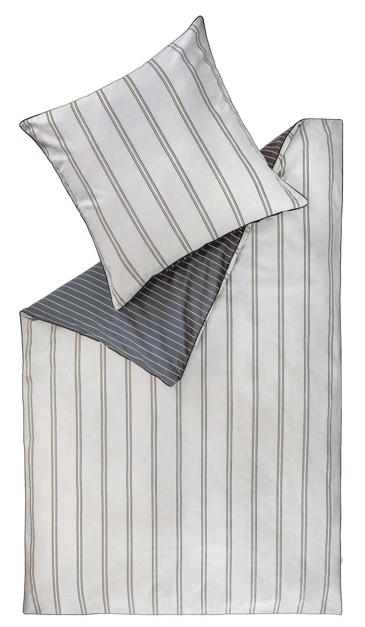 POSTEĽNÁ BIELIZEŇ, renforcé, antracitová, krémová, sivá, 140/220 cm - sivá/krémová, Trend, textil (140/220cm) - Esprit
