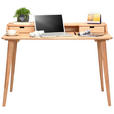 SCHREIBTISCH 120/65/84,50 cm, Kernbuche, Kabeldurchlass, Stauraum  - Buchefarben/Kernbuche, Design, Holz (120/65/84,50cm) - Linea Natura