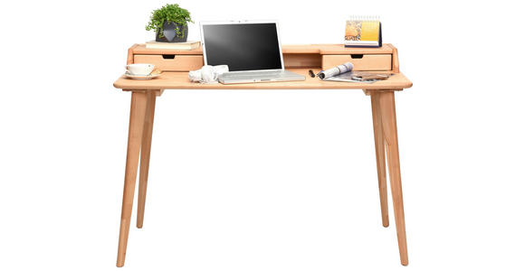 SCHREIBTISCH 120/65/84,50 cm, Kernbuche, Kabeldurchlass, Stauraum  - Buchefarben/Kernbuche, Design, Holz (120/65/84,50cm) - Linea Natura