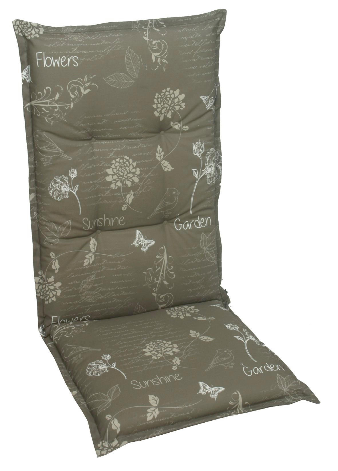 Sesselauflage in Anthrazit Schriftzug