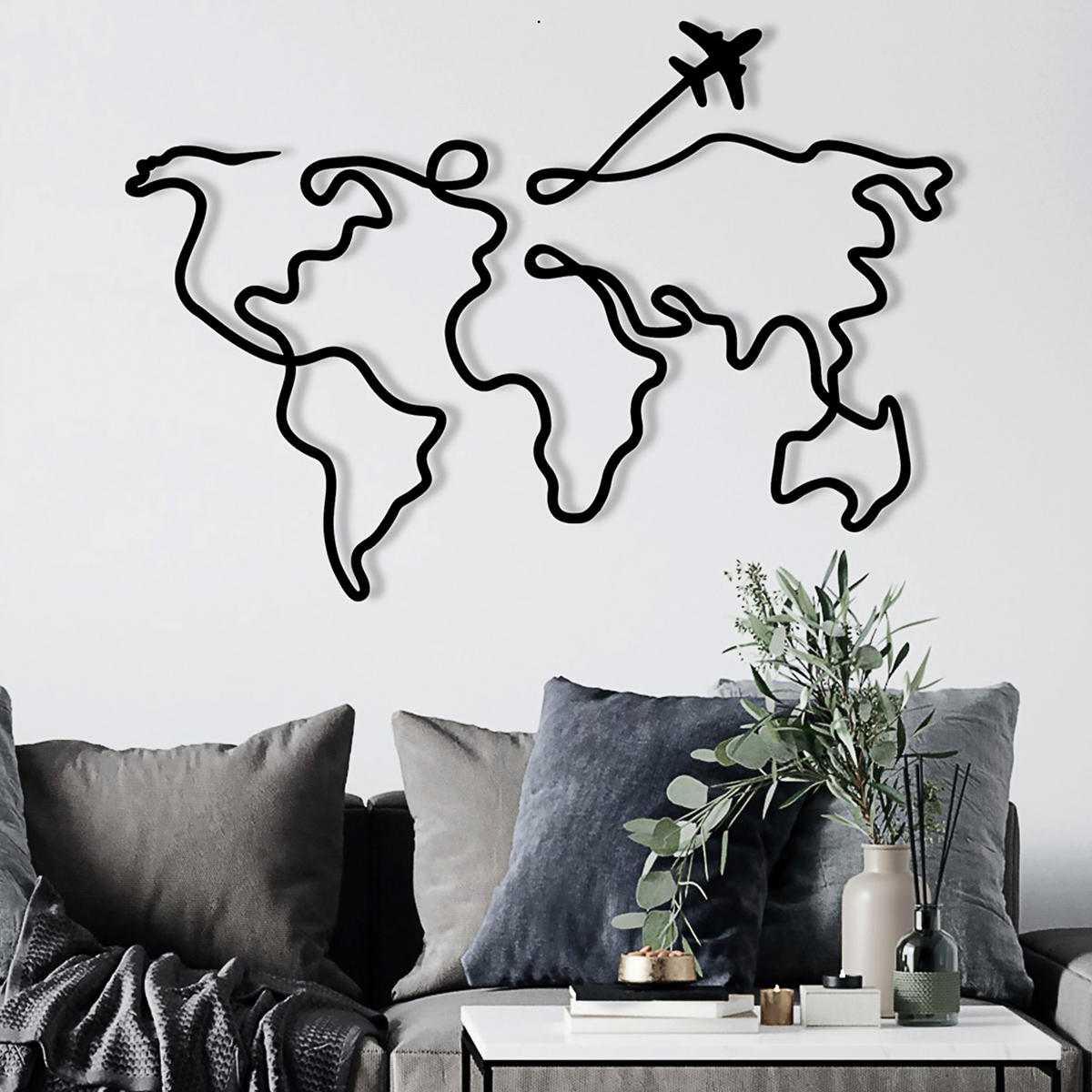 METALLBILD  - Schwarz, Basics, Metall (60/42cm)