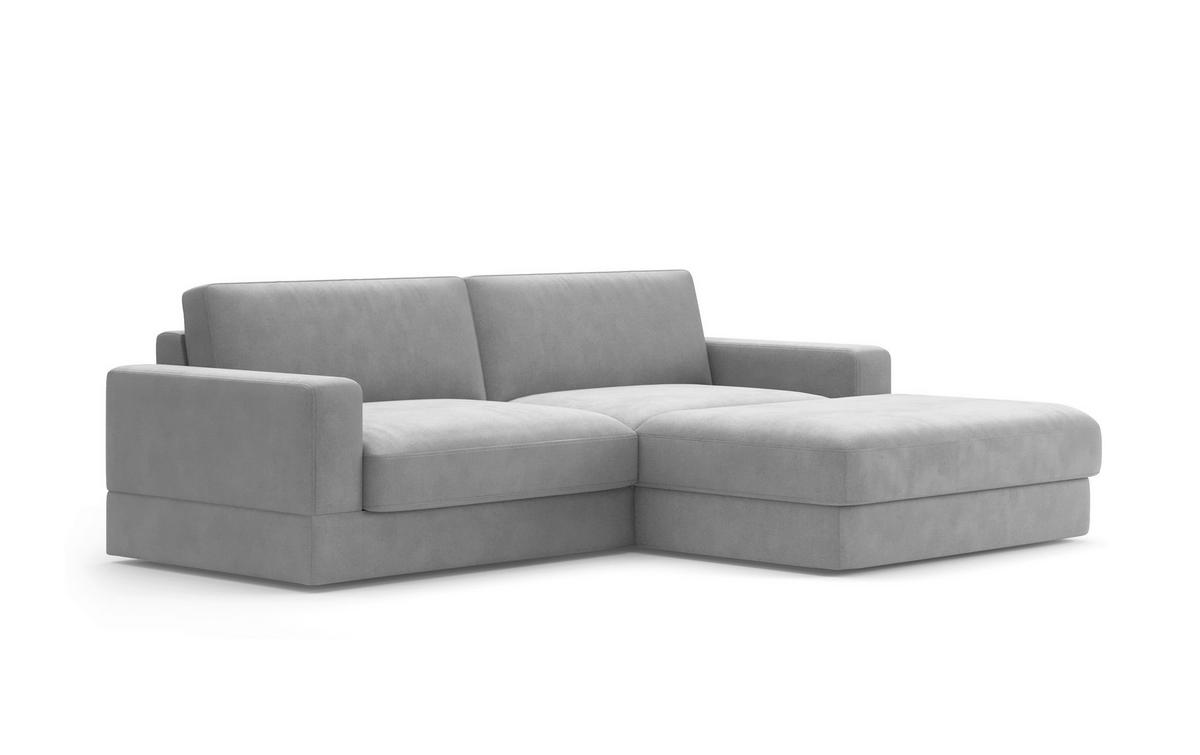 ECKSOFA FABIO E Grau Flachgewebe  - Schwarz/Grau, MODERN, Kunststoff/Textil (264/196cm) - Sit & More