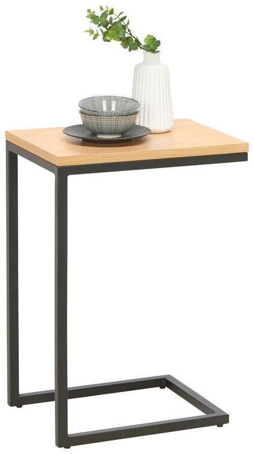 BEISTELLTISCH 40/30/60 cm Eiche furniert Schwarz, Eichefarben rechteckig  - Eichefarben/Schwarz, Design, Holz/Holzwerkstoff (40/30/60cm) - Carryhome