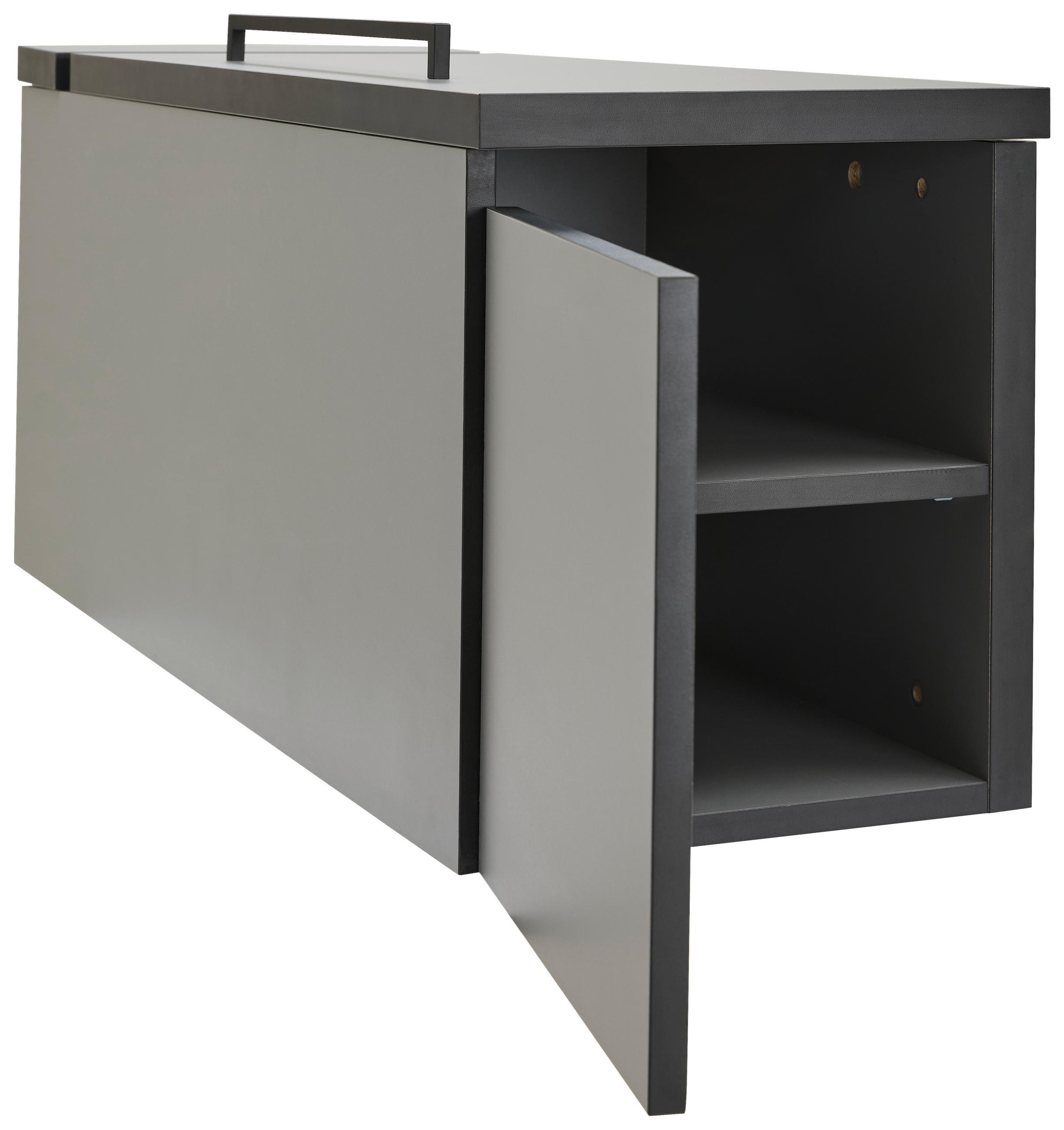 CONTAINER Dunkelgrau  - Dunkelgrau/Schwarz, MODERN, Holzwerkstoff/Metall (30,5/35/80cm) - Novel
