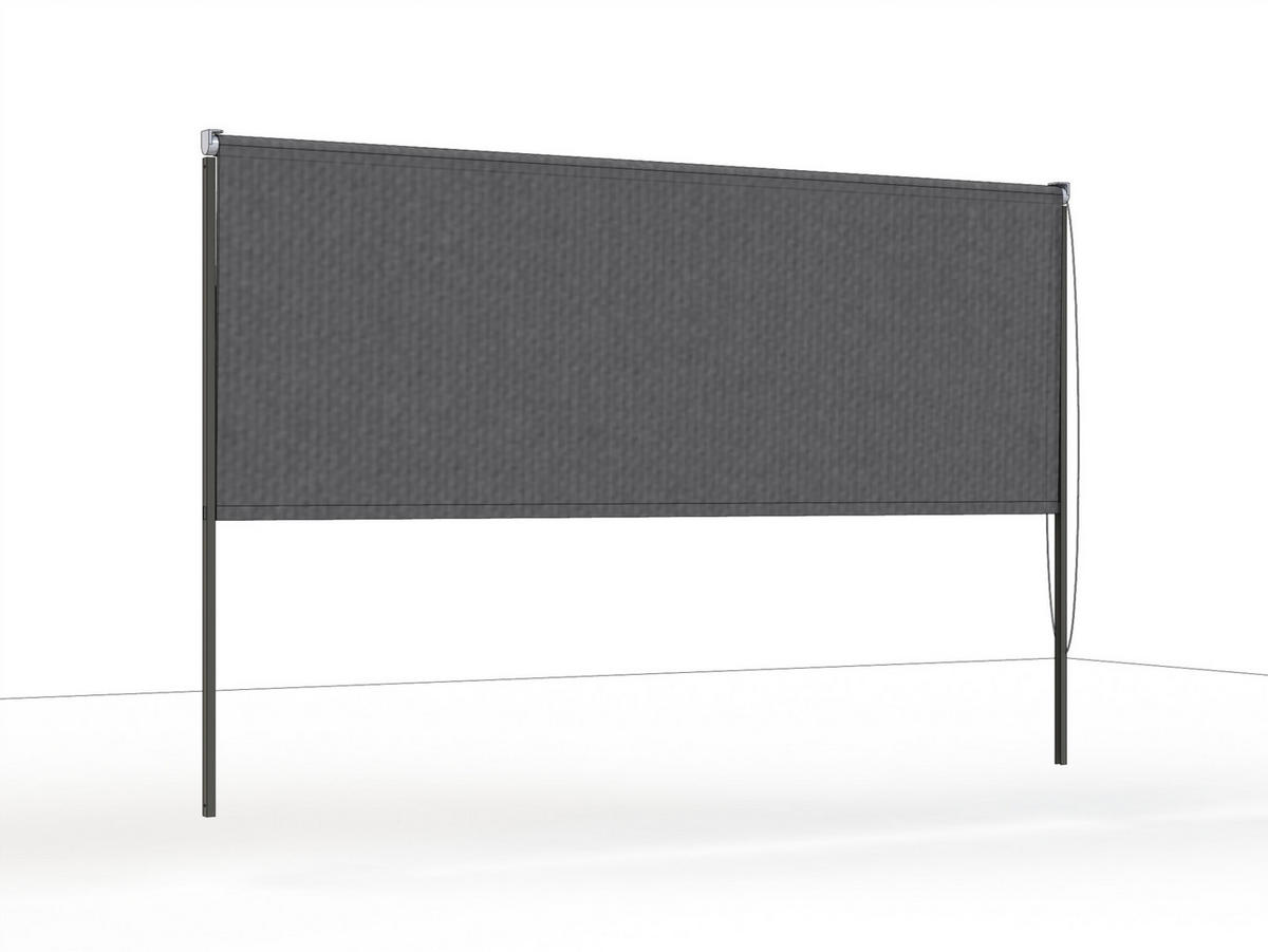 PAVILLON-ROLLO mit Seilzug 300/210/0,5 cm  - Anthrazit, Basics, Textil/Metall (300/210/0,5cm) - Siena Garden