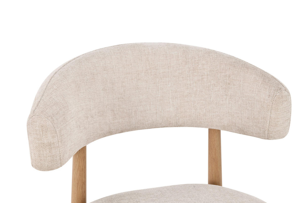 STUHL   Leinenoptik  Beige  - Eichefarben/Beige, MODERN, Holz/Textil (47/81/50cm) - Livetastic
