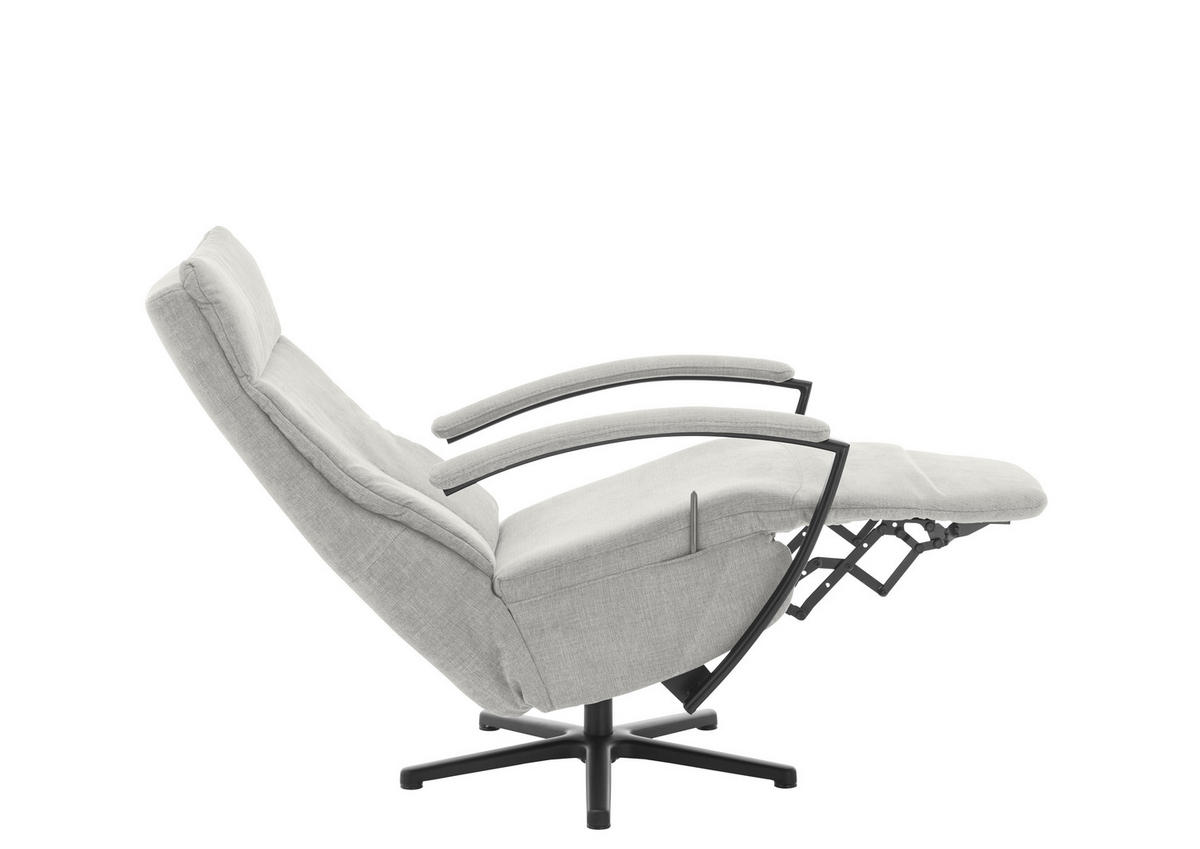 RELAXSESSEL in Textil Ecru  - Ecru/Schwarz, Design, Textil/Metall (76/110/83cm) - Beldomo Speed
