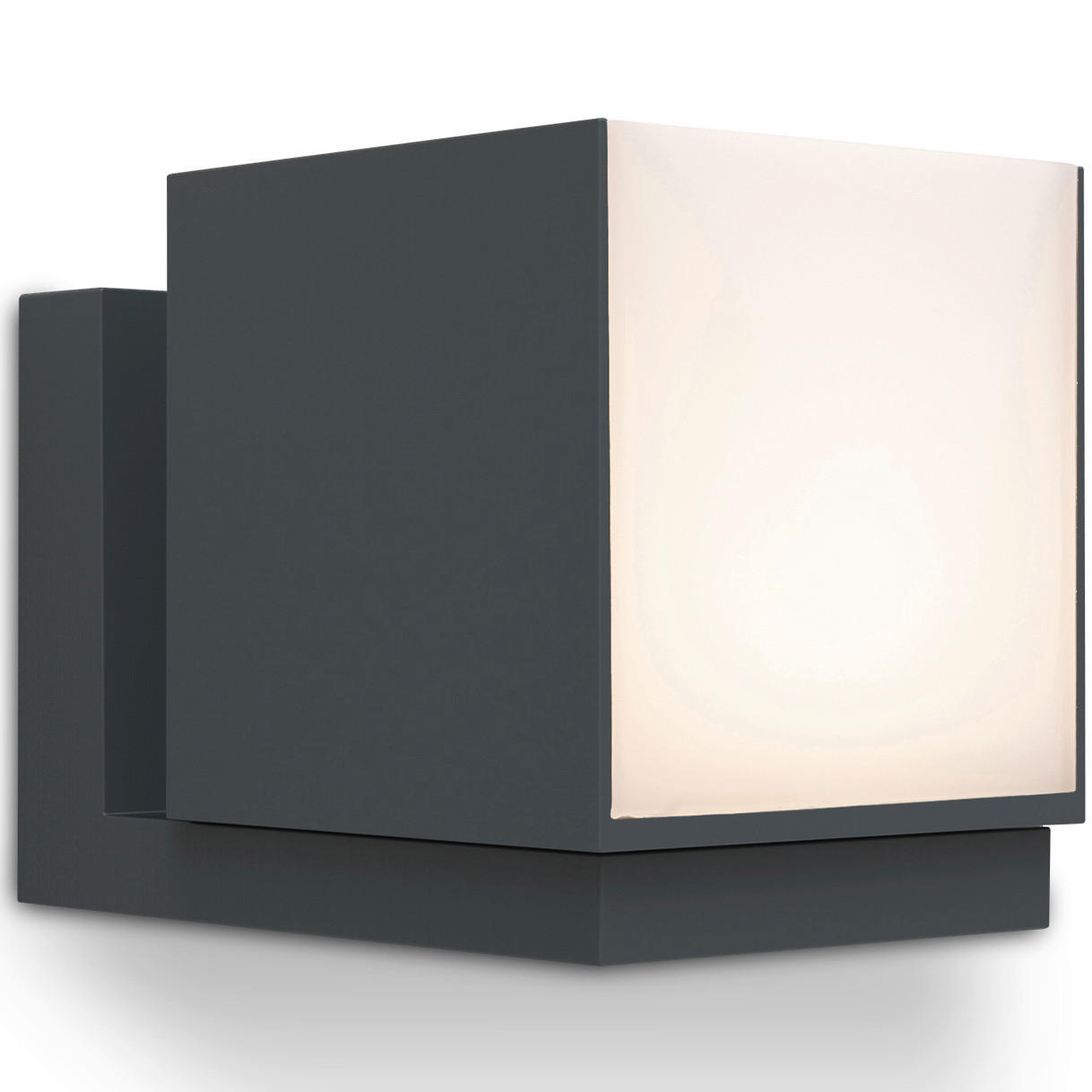 AUßENLEUCHTE Cuba 10/11,6/14,8 cm   - Anthrazit/Weiß, Design, Kunststoff/Metall (10/11,6/14,8cm)