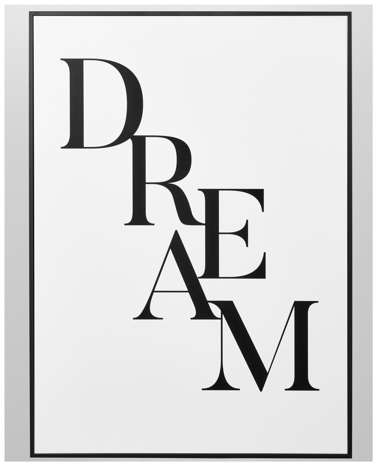 KUNSTDRUCK Text  - Schwarz/Weiß, Trend, Papier/Holzwerkstoff (50/70cm) - Monee