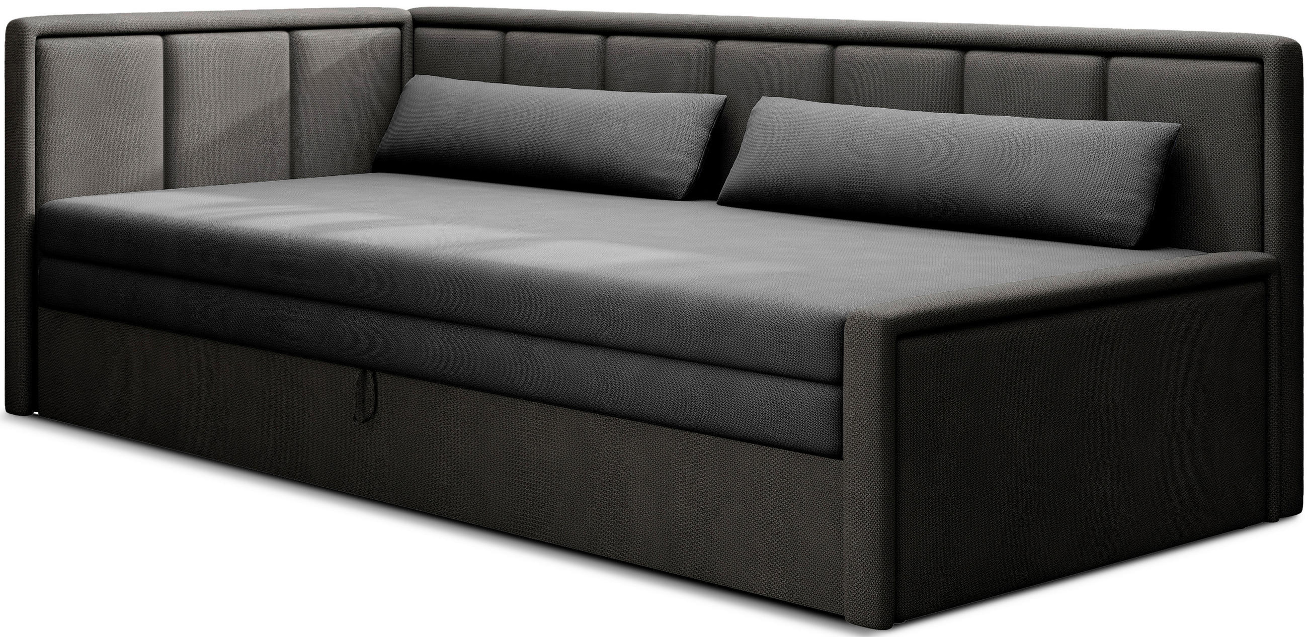 Recamier in textil antracit, negru