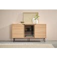 SIDEBOARD  150/80/40 cm  - Eichefarben/Schwarz, KONVENTIONELL, Glas/Holzwerkstoff (150/80/40cm) - Xora