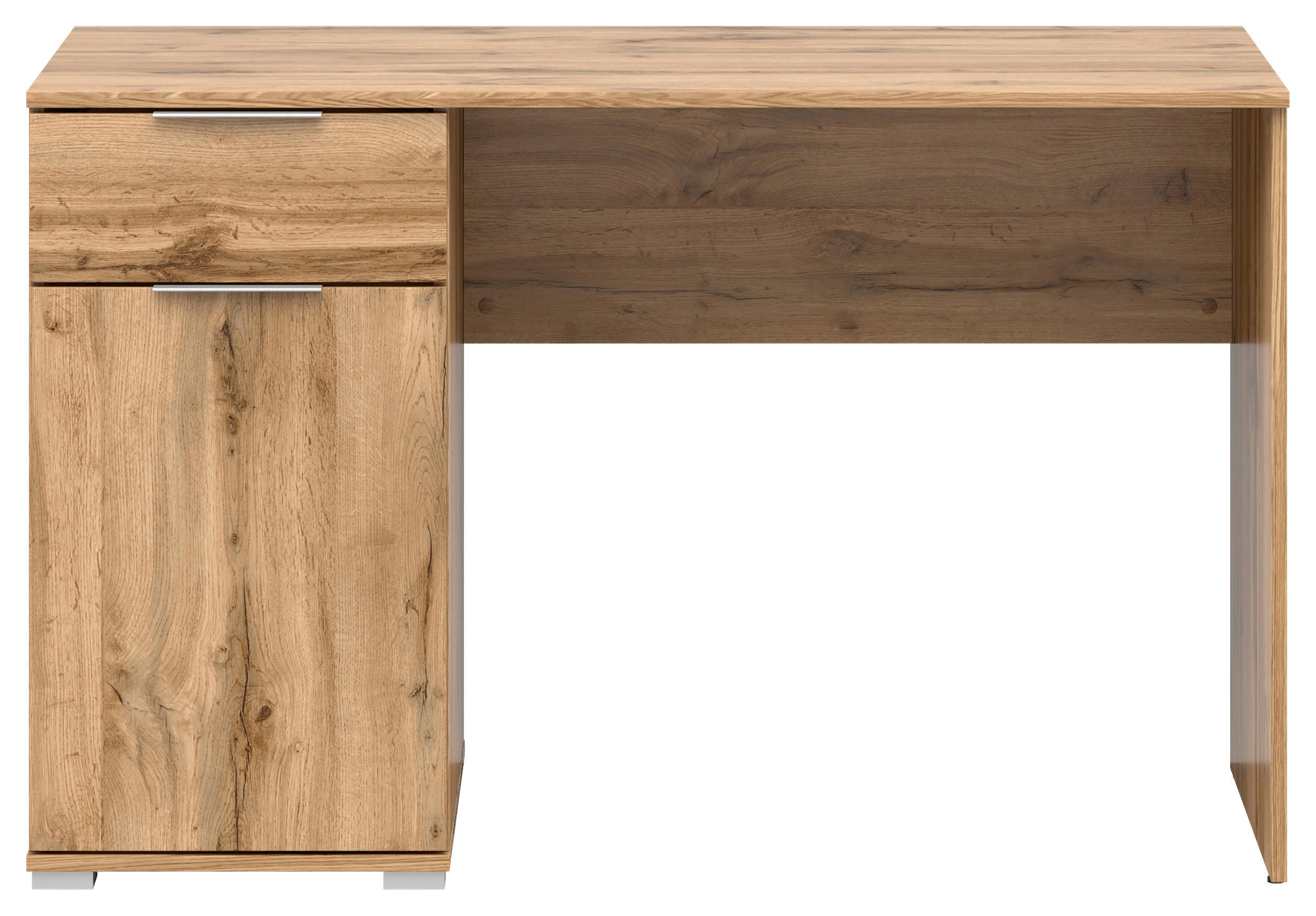 SCHREIBTISCH 120/60/76 cm  in Eiche Wotan  - Eiche Wotan/Silberfarben, Design, Holzwerkstoff/Kunststoff (120/60/76cm)