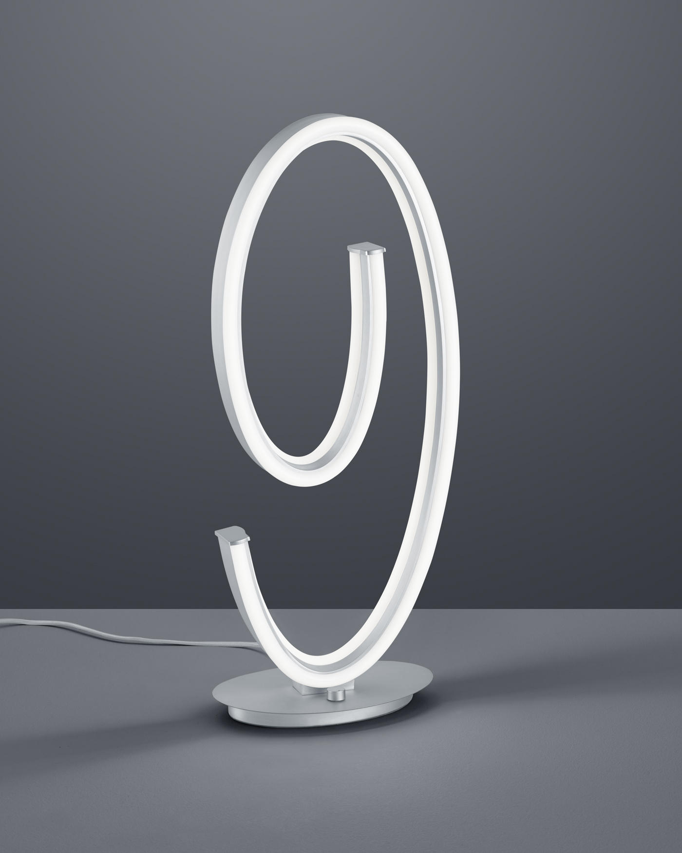 LED-TISCHLEUCHTE - Weiß/Nickelfarben, Design, Kunststoff/Metall (26/16/65cm) - Cinque