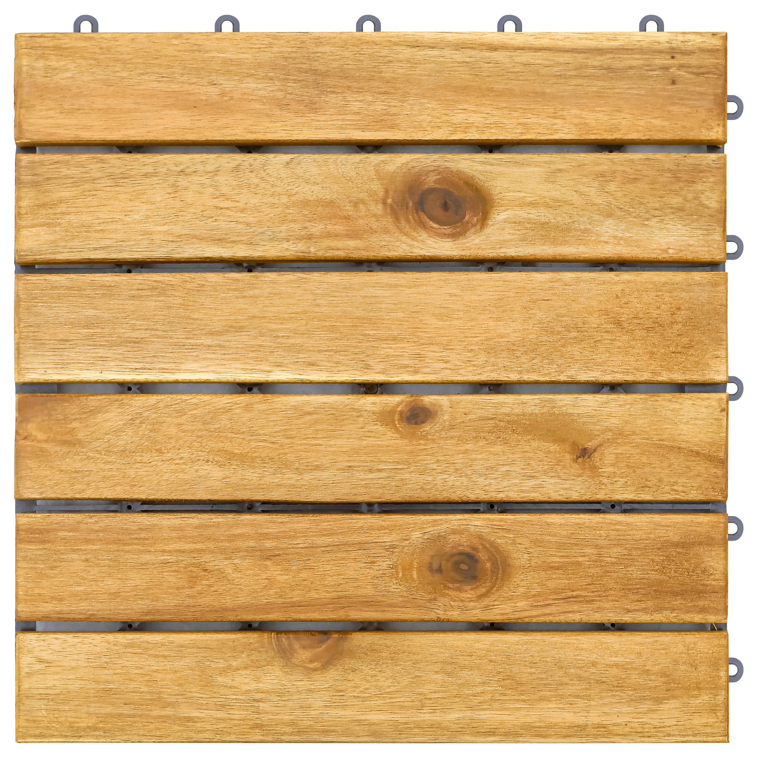 TERRASSENFLIESE Akazie Uno 15 Stück  - Braun/Akaziefarben, KONVENTIONELL, Holz/Kunststoff (30/30/2,4cm) - Ambia Garden