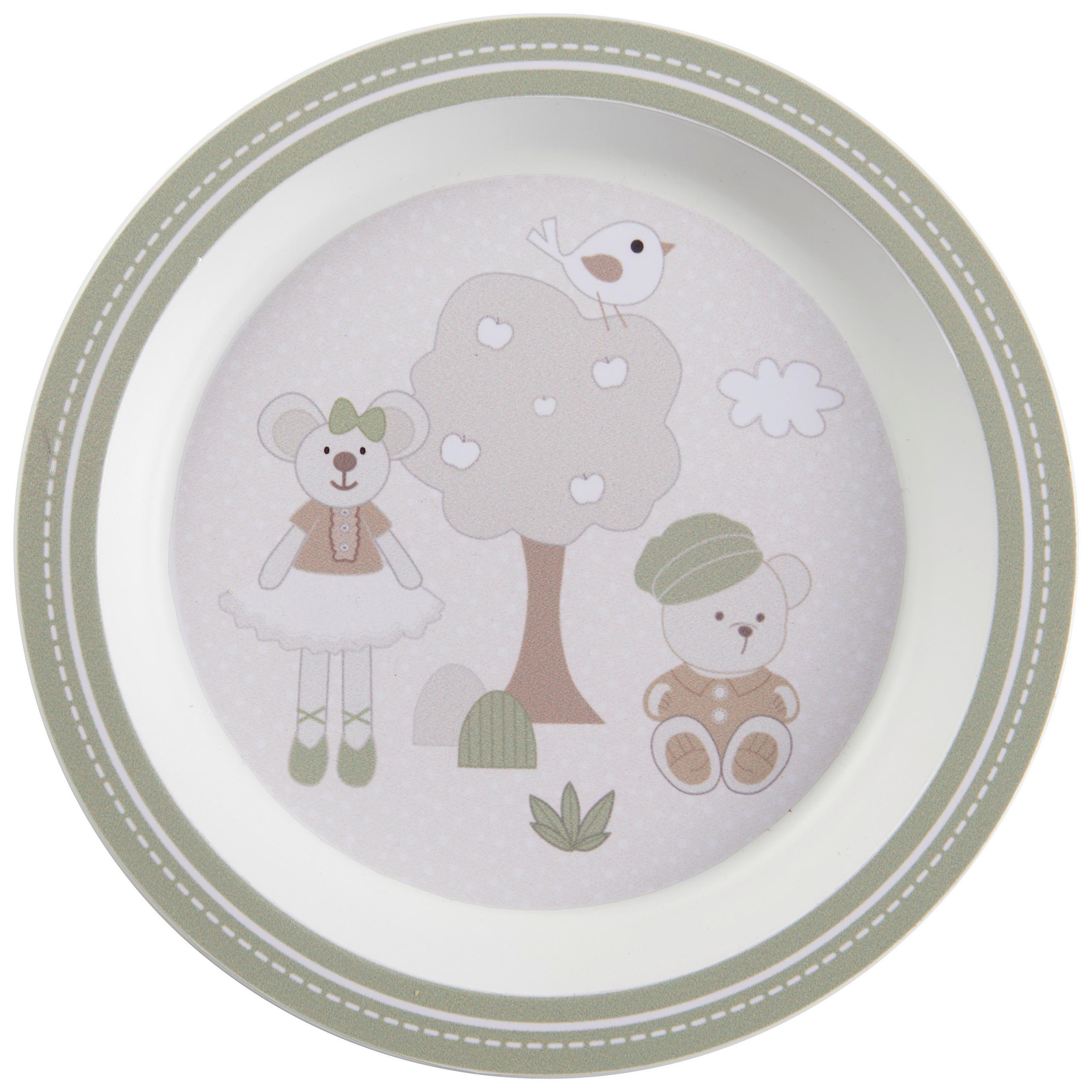 DETSKÝ TANIER - hnedá/zelená, Basics, plast (21,5/2,2cm) - My Baby Lou