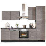 KÜCHENBLOCK 290 cm   in Graphitfarben, Grau  - Edelstahlfarben/Graphitfarben, KONVENTIONELL, Holzwerkstoff/Metall (290cm) - Xora