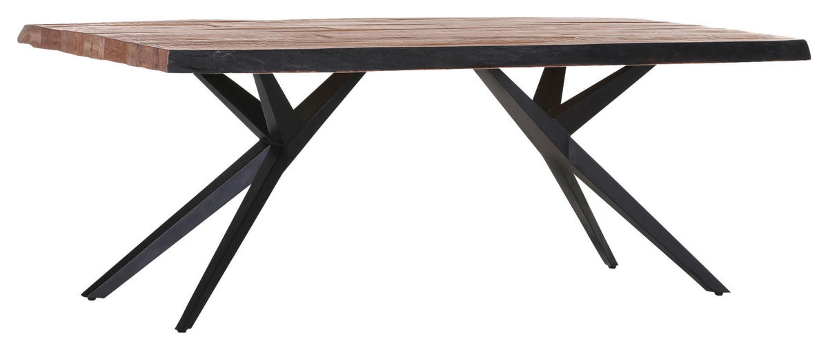 ESSTISCH in Holz, Metall 200/100/76 cm  - Schwarz/Akaziefarben, Design, Holz/Metall (200/100/76cm) - Landscape