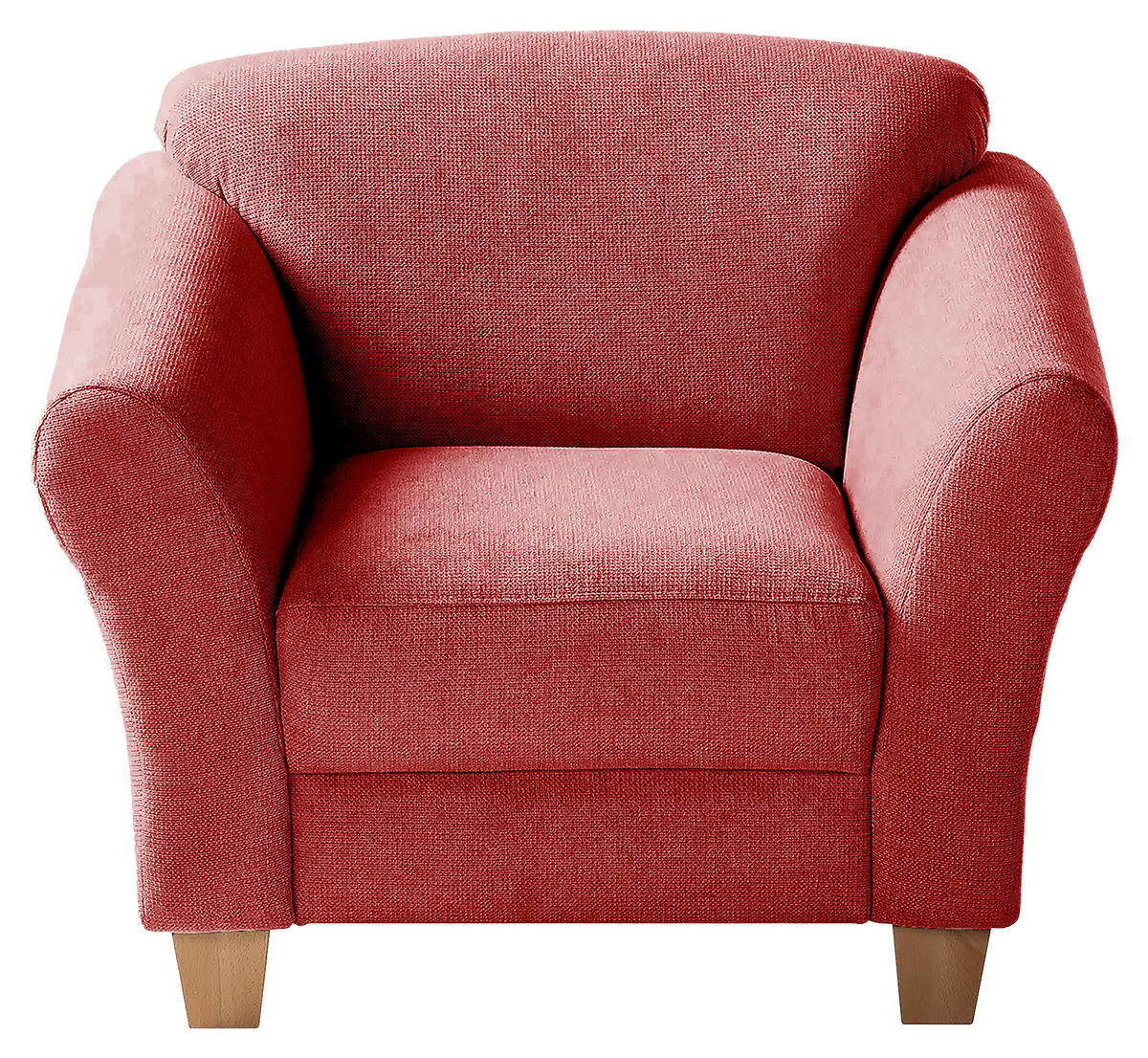 SESSEL in Flachgewebe Rot  - Rot/Naturfarben, KONVENTIONELL, Holz/Textil (101/84/89cm) - Sit & More