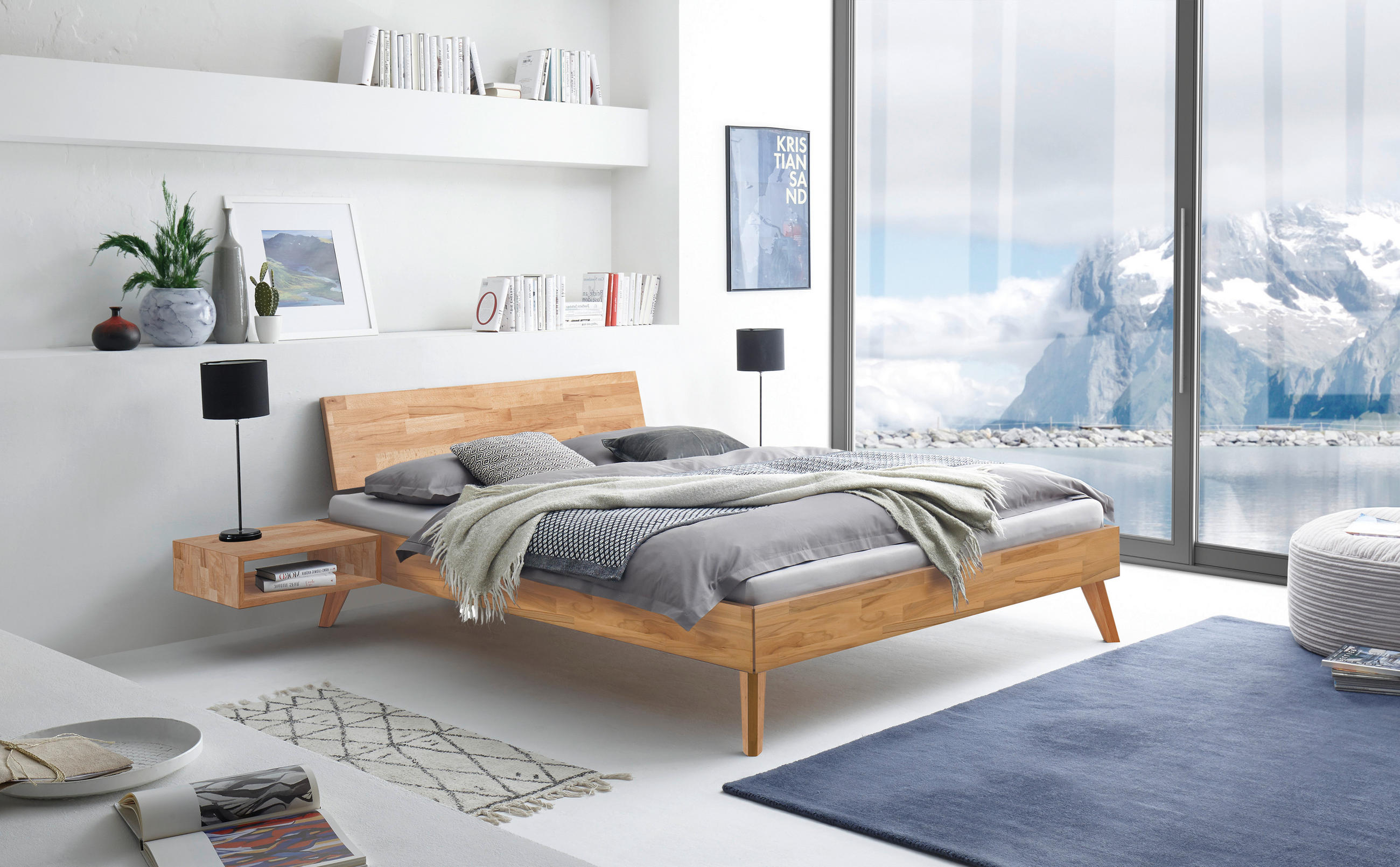 BETT 200/200 cm  in Kernbuche  - Buchefarben/Kernbuche, Natur, Holz (200/200cm) - Hasena