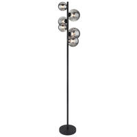 LED-STEHLEUCHTE 28,5/155 cm    - Schwarz, Design, Glas/Metall (28,5/155cm) - Globo
