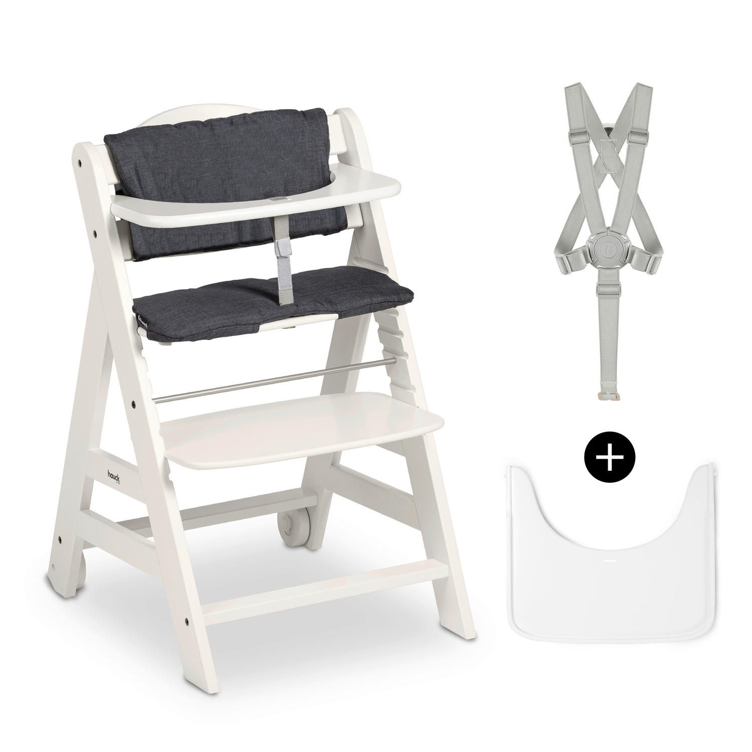 HOCHSTUHL-SET Beta+ Weiß White  - Weiß, Basics, Holz (48/79/58cm) - Hauck