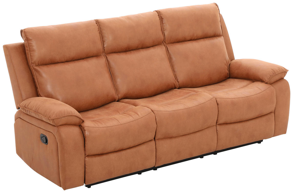 SITZGARNITUR Mikrofaser Cappuccino  - Schwarz/Cappuccino, Design, Holz/Kunststoff (215/101/97cm) - Livetastic