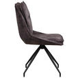 STUHL  Sitzfläche 360° drehbar Webstoff  Schwarz, Dunkelbraun  - Dunkelbraun/Schwarz, Design, Textil/Metall (52/92/61cm) - Carryhome