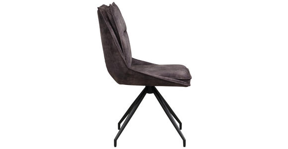 STUHL  Sitzfläche 360° drehbar Webstoff  Schwarz, Dunkelbraun  - Dunkelbraun/Schwarz, Design, Textil/Metall (52/92/61cm) - Carryhome