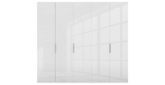 DREHTÜRENSCHRANK 250/223/62 cm 5-türig Weiß - Alufarben/Weiß, KONVENTIONELL, Glas/Holzwerkstoff (250/223/62cm) - Novel