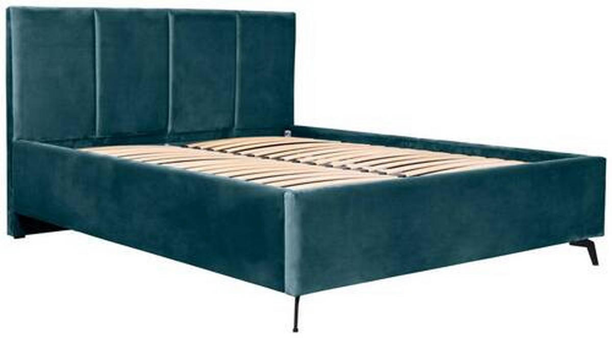 Pat Tapițat 160x200 Cm, verde - verde/negru, Modern, metal/lemn (160/200cm) - Hom`in