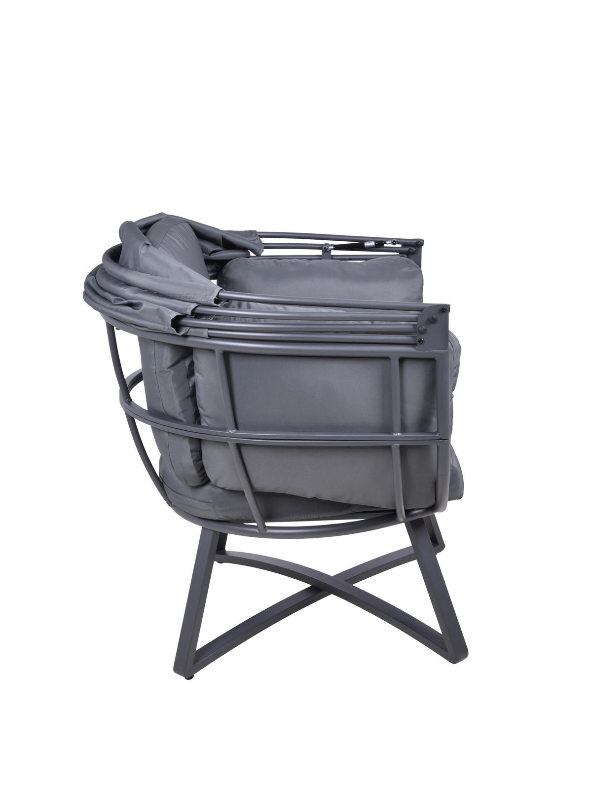 GARTEN-RELAXSESSEL 91/152/77 cm  - Anthrazit/Grau, Basics, Kunststoff/Textil (91/152/77cm) - Gardenson
