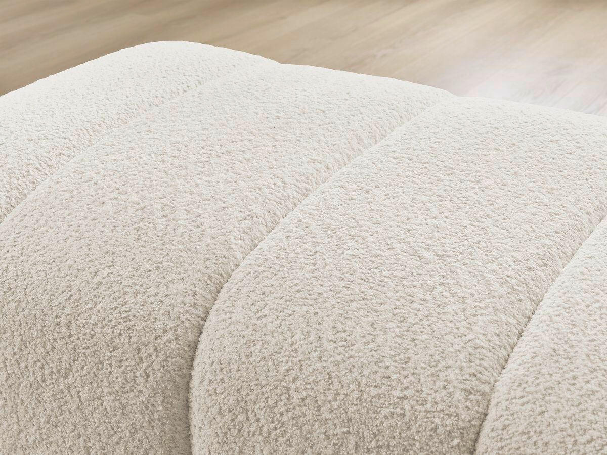 HOCKER ANNECY Bouclé Beige  - Beige/Schwarz, MODERN, Kunststoff/Textil (140/45/70cm)