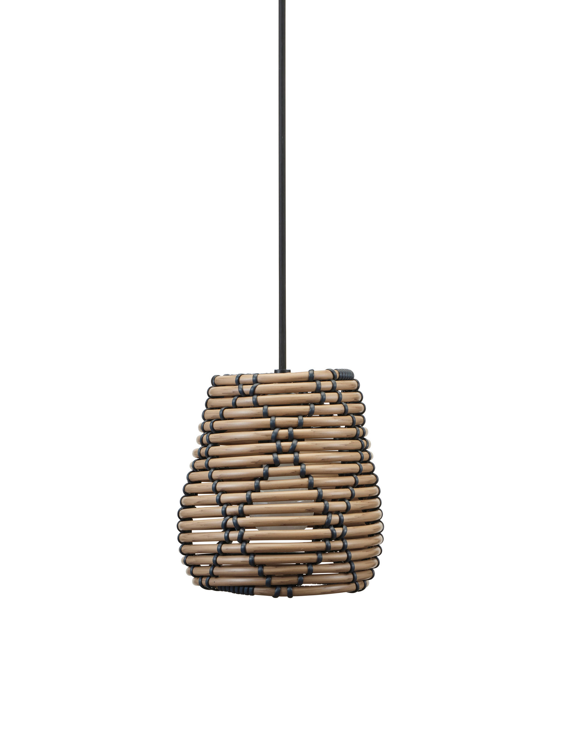 AUSSENHÄNGELEUCHTE Lollo 18/25 cm  - Schwarz, Natur, Kunststoff (18/25cm) - PR Home