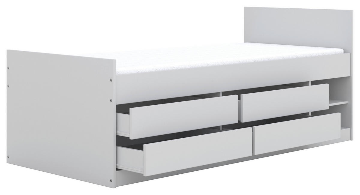 KINDER-/JUNIORBETT - Birkefarben/Weiß, MODERN, Holz/Holzwerkstoff (90/200cm) - MID.YOU